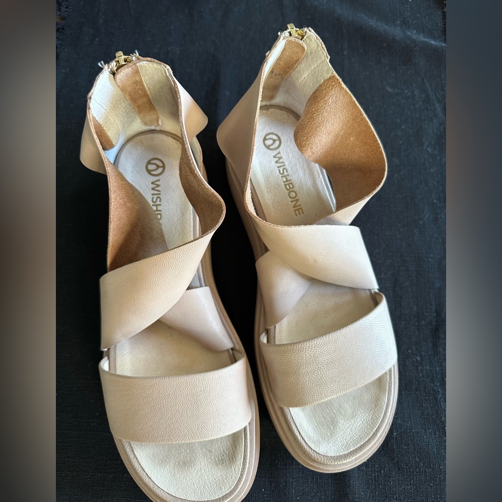 Wishbone Sandals in leather